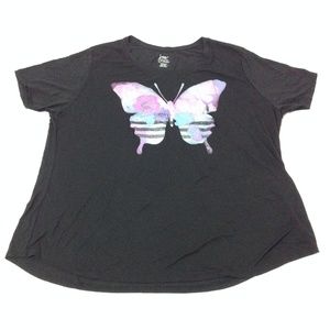 JMS Just My Size By Hanes Women's Top Black Sz 4X